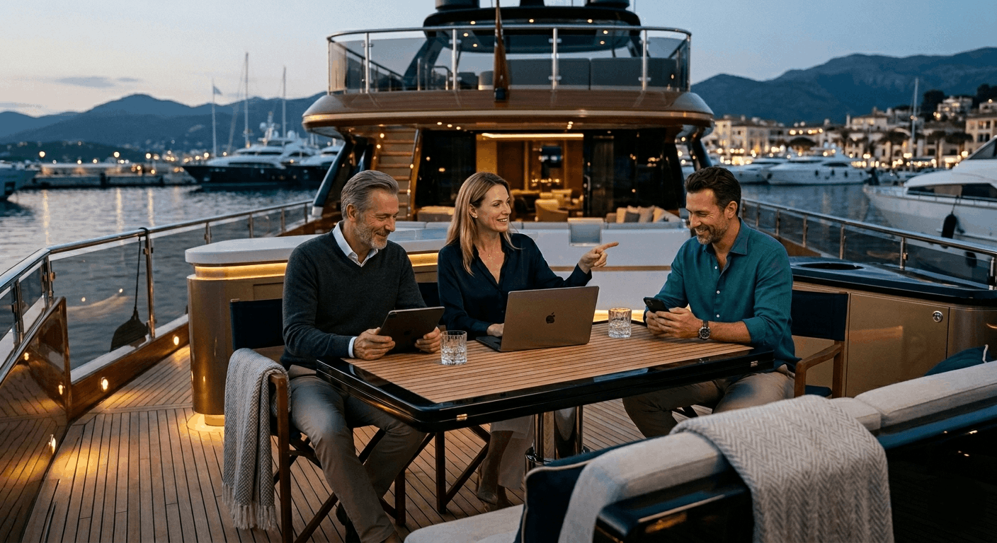 Night marina view